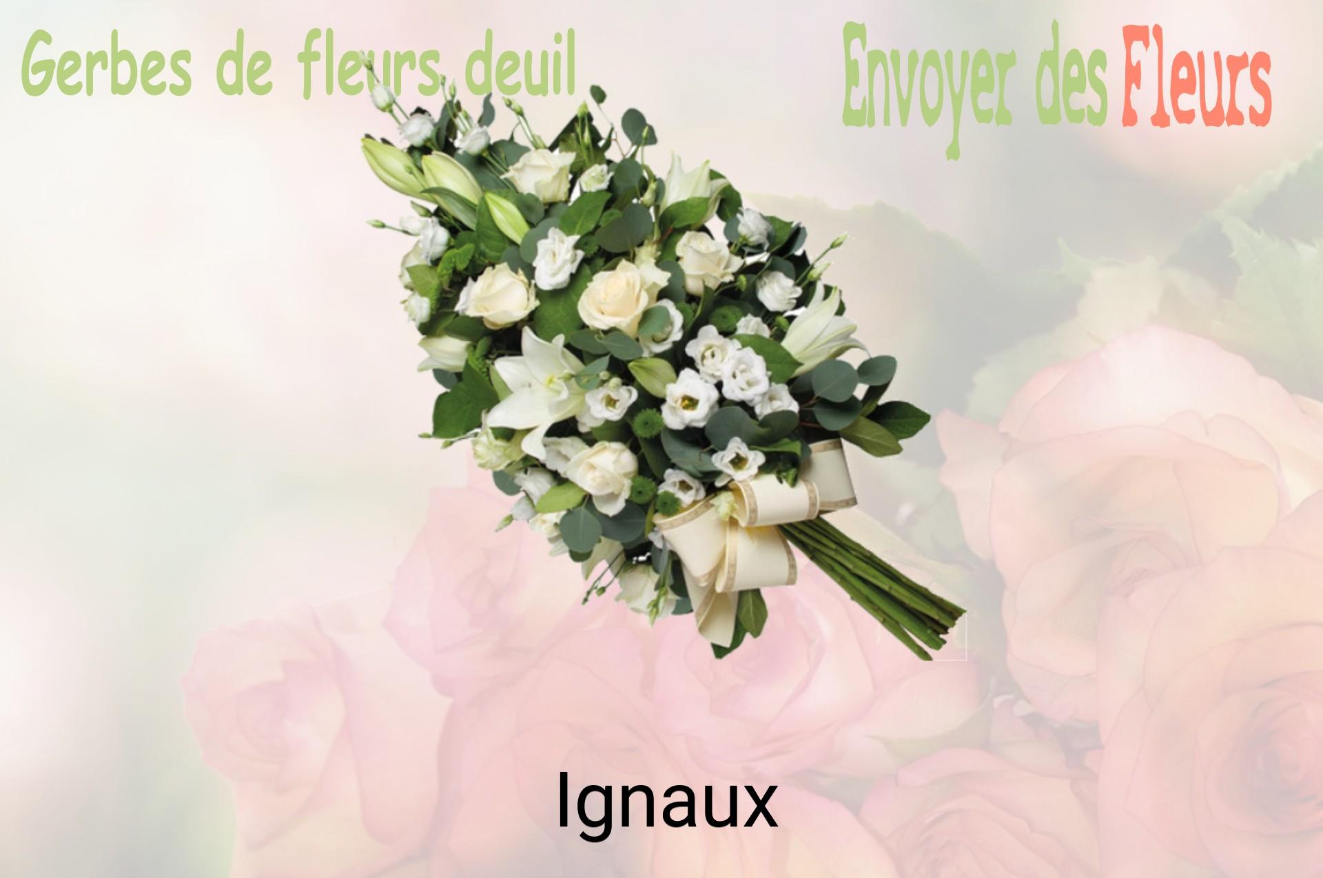 Gerbe de fleurs de deuil livrée à Ignaux